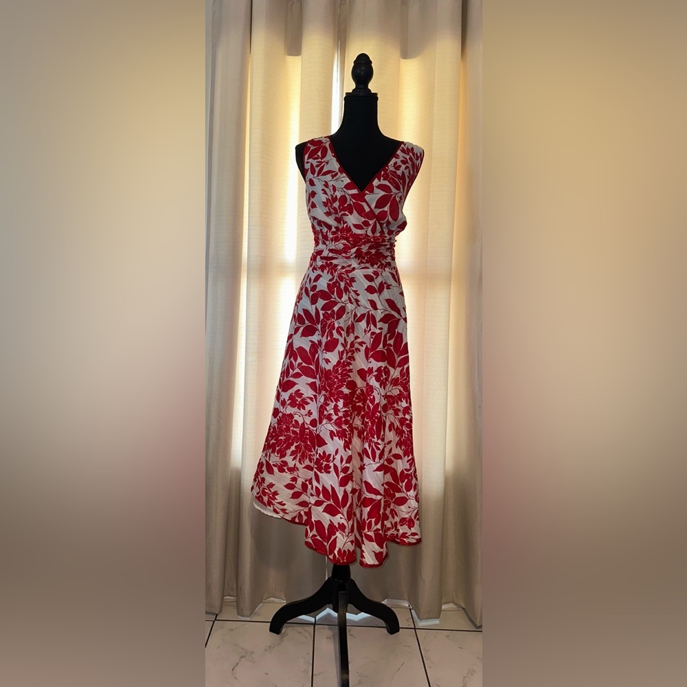 Amanda Lane Red and White Floral Maxi Dress